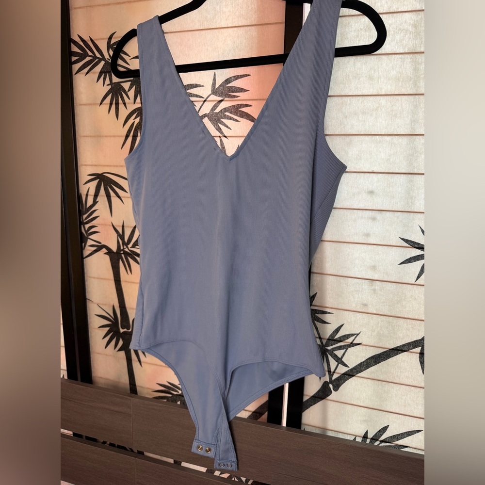 Express Blue V-Neck Bodysuit